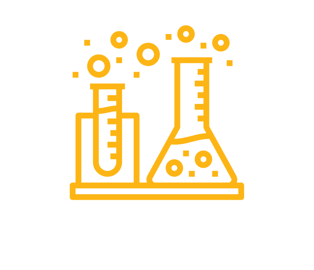 a test tube and beaker