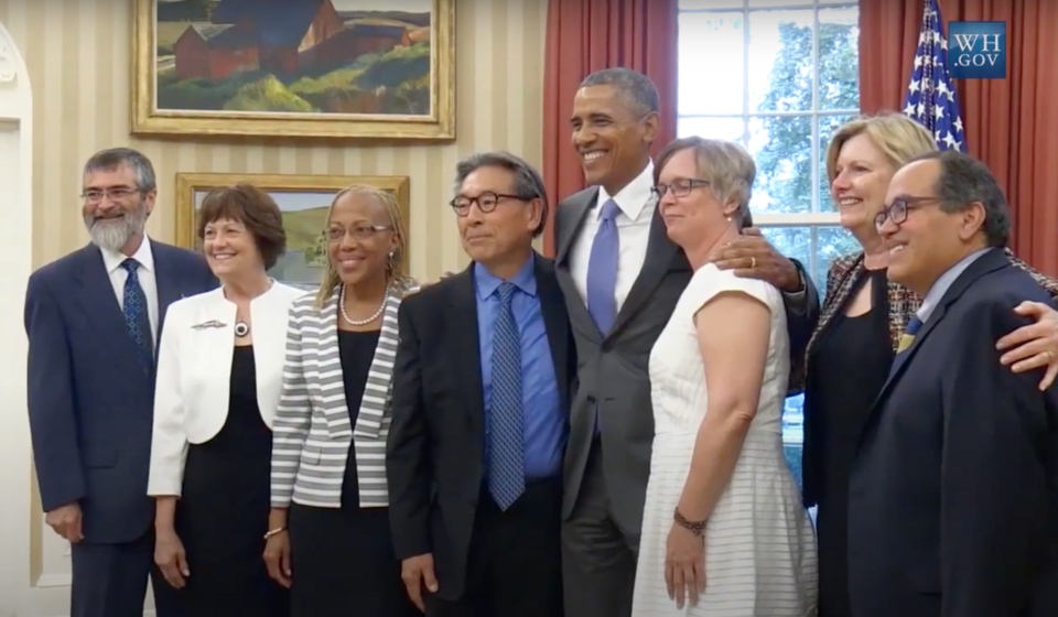 John Matsui and other PAESMEM recipients with President Obama at the White House